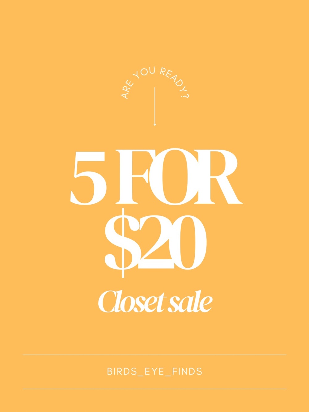 Any 5 $10 item or less for $20